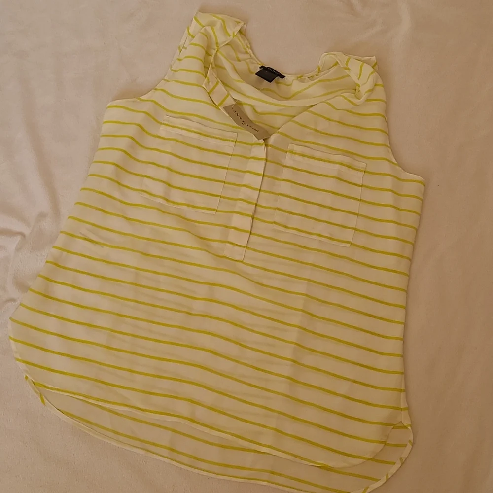 ANN TAYLOR Stripped Tank Top With Pockets - Picture 7 of 13